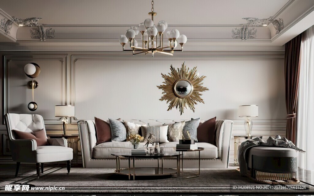 客厅美式简约风格大豪宅装修饰品