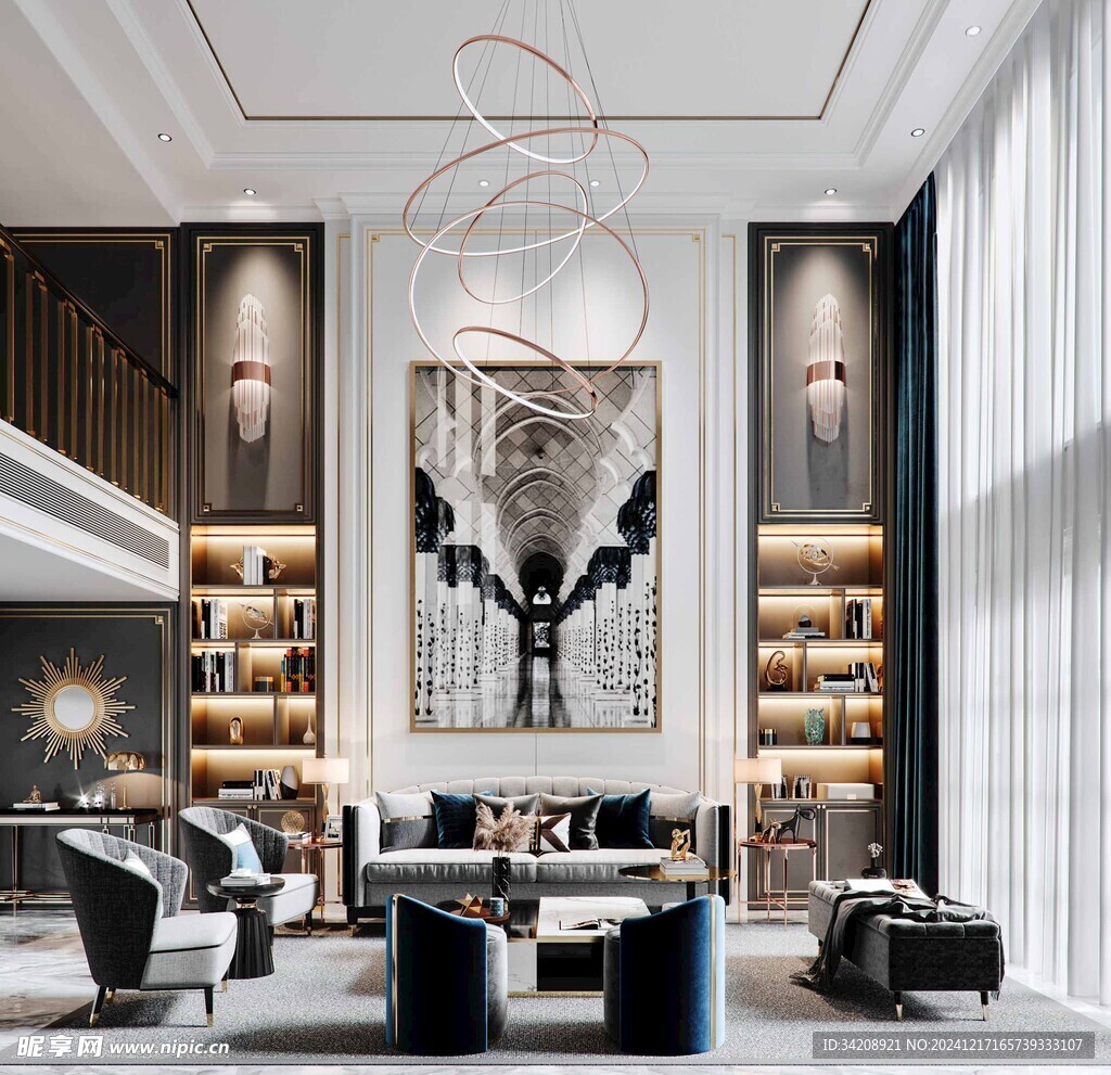 客厅美式简约风格大豪宅装修饰品