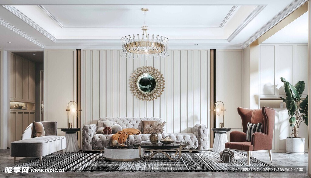 客厅美式简约风格大豪宅装修饰品