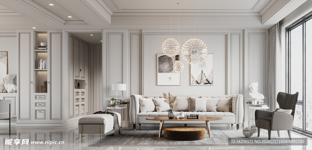 客厅美式简约风格大豪宅装修饰品