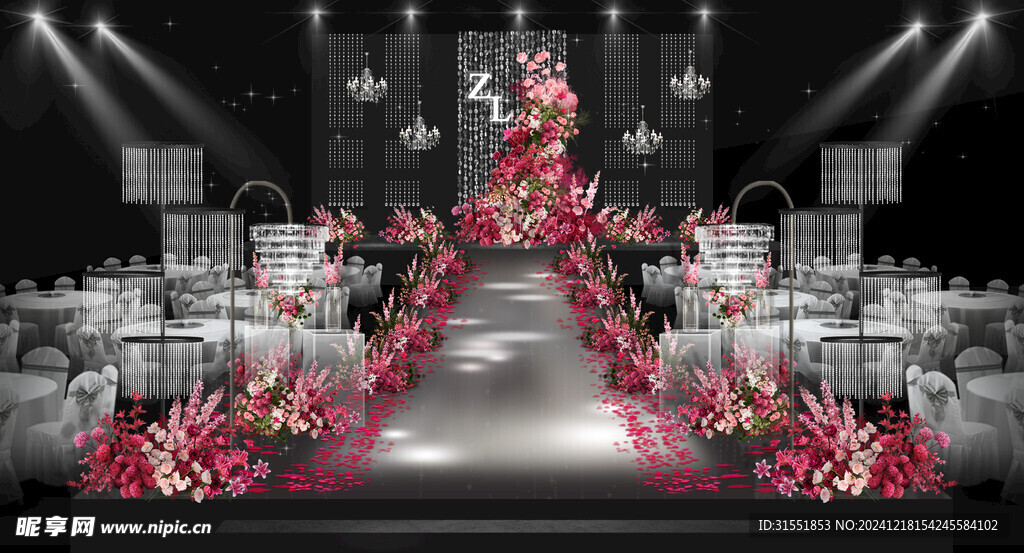 玫红色水晶婚礼