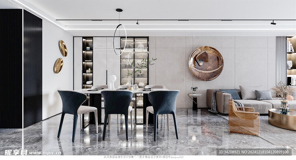 现代简约高级感新中式复古风客厅