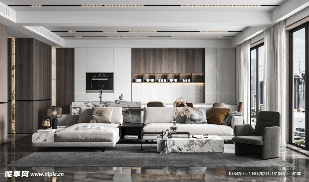 现代简约高级感新中式复古风客厅