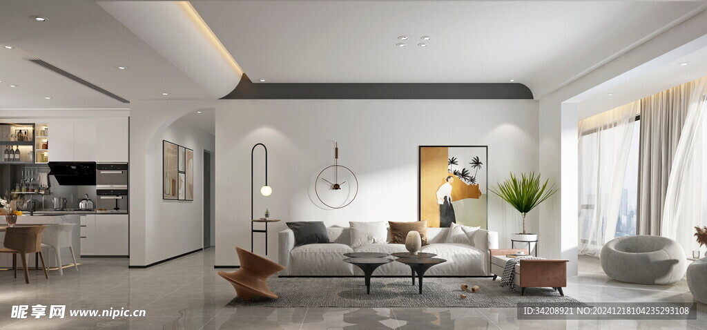 现代简约高级感新中式复古风客厅