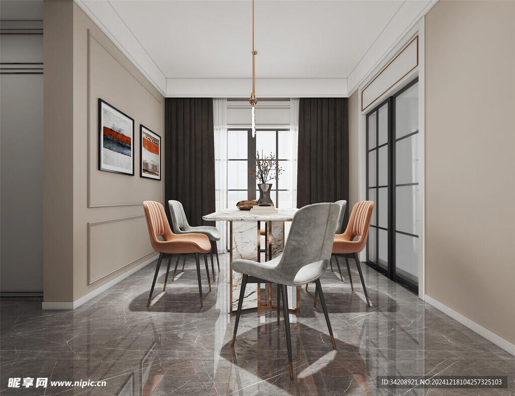 现代简约高级感新中式复古风客厅