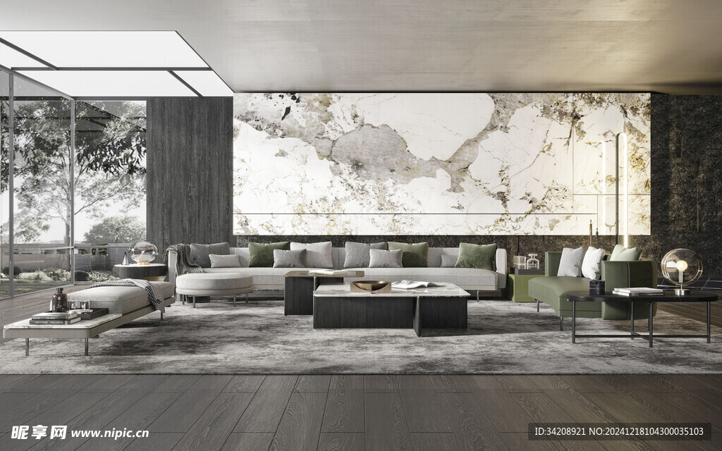 现代简约高级感新中式复古风客厅