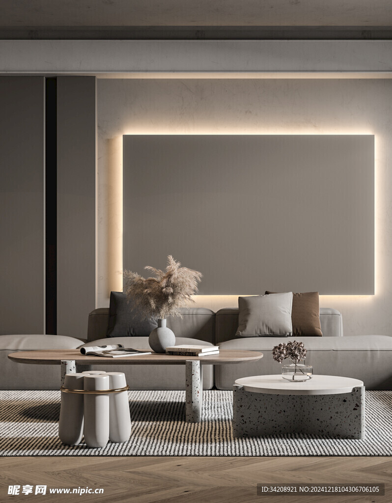 现代简约高级感新中式复古风客厅