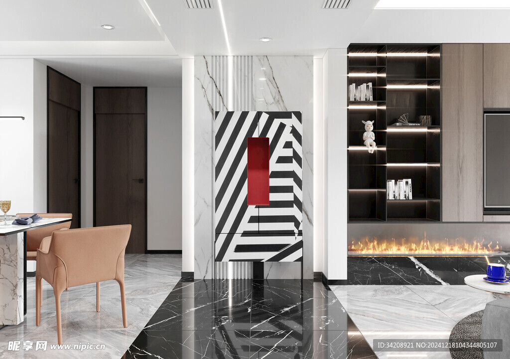 现代简约高级感新中式复古风客厅