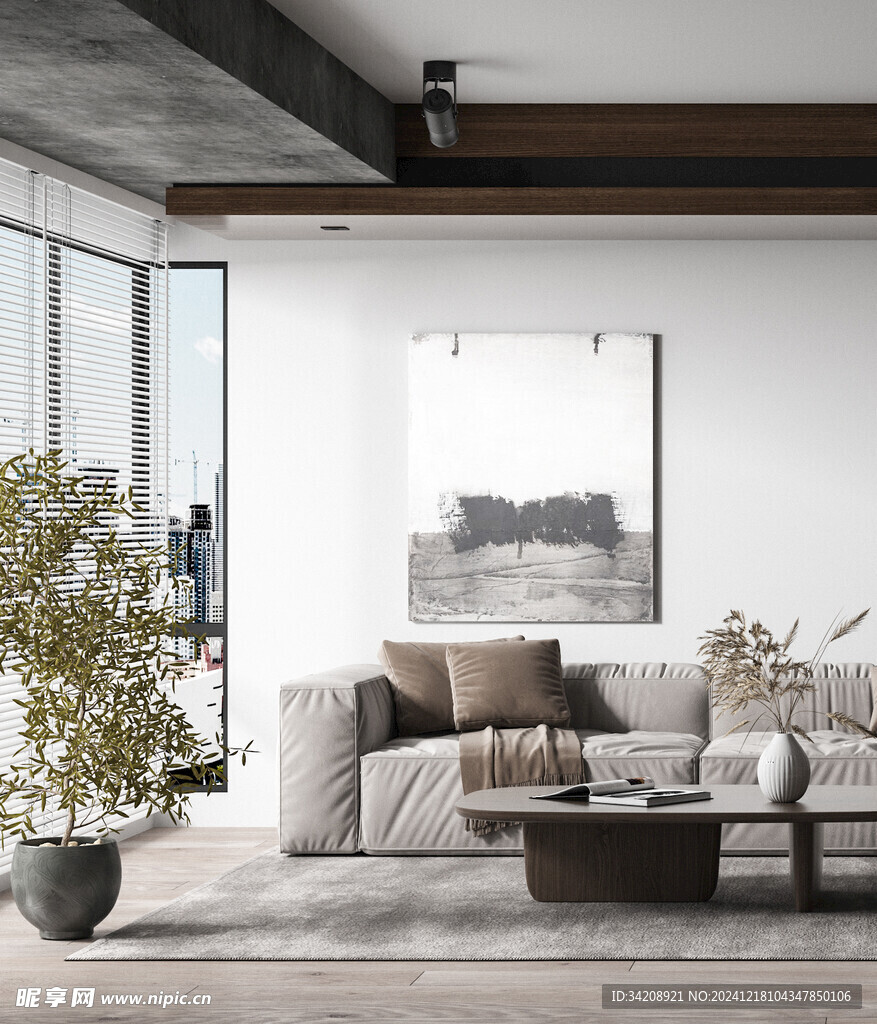 现代简约高级感新中式复古风客厅