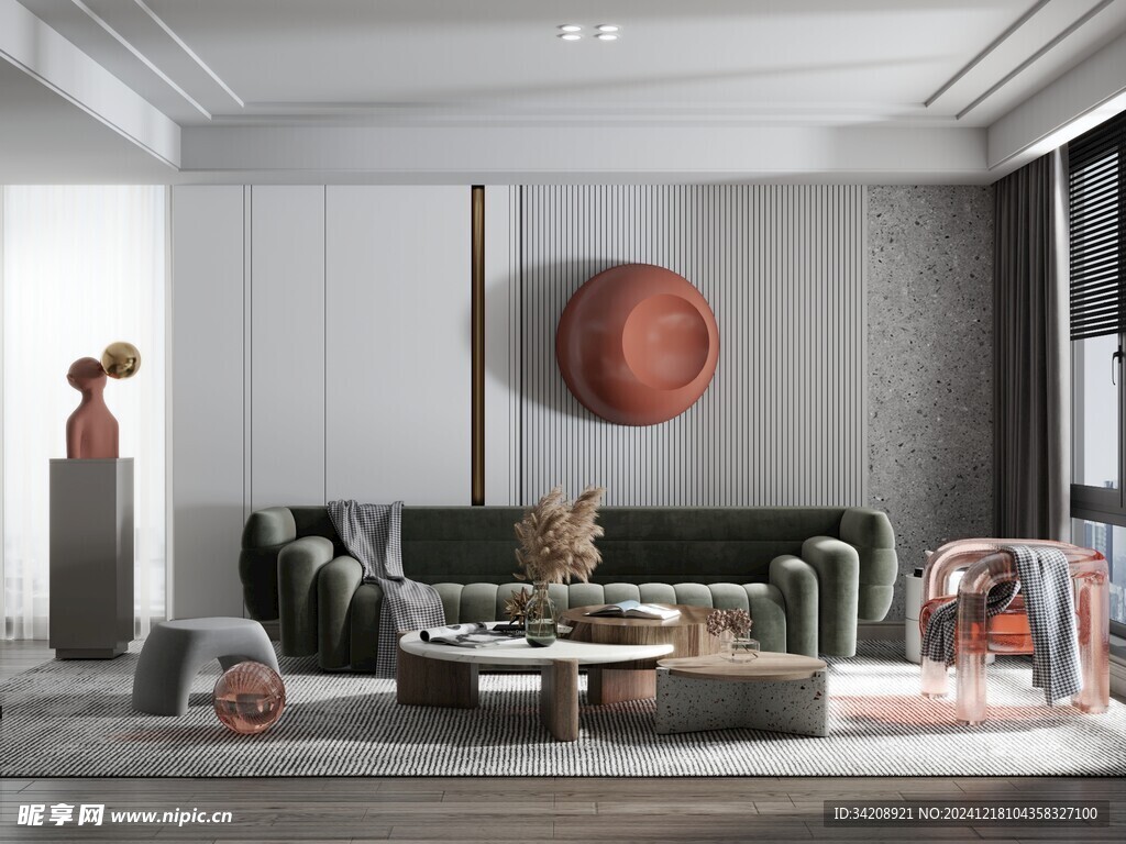 现代简约高级感新中式复古风客厅