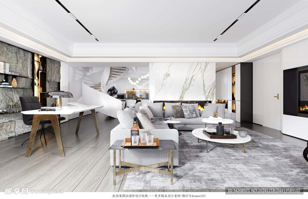 现代简约高级感新中式复古风客厅