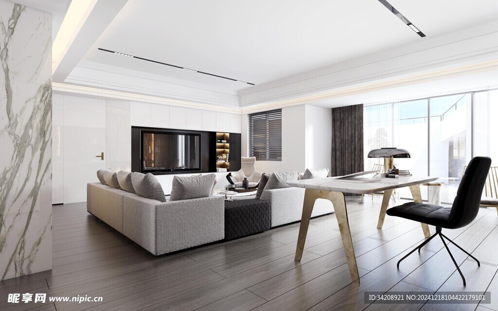 现代简约高级感新中式复古风客厅