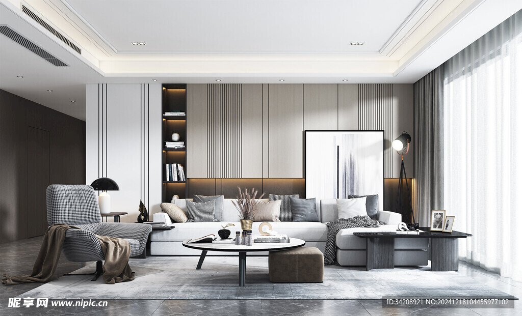 现代简约高级感新中式复古风客厅