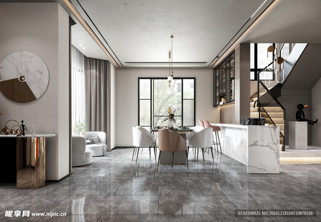 现代简约高级感新中式复古风客厅