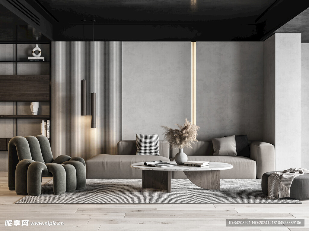 现代简约高级感新中式复古风客厅