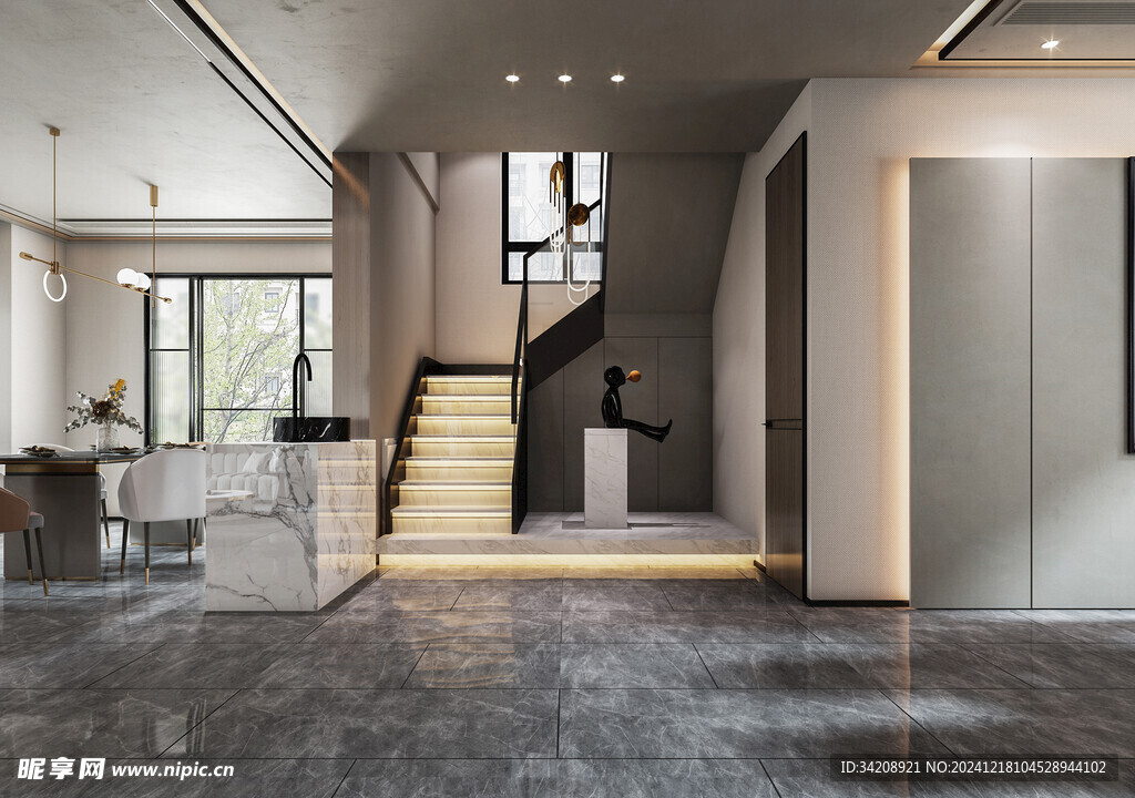 现代简约高级感新中式复古风客厅