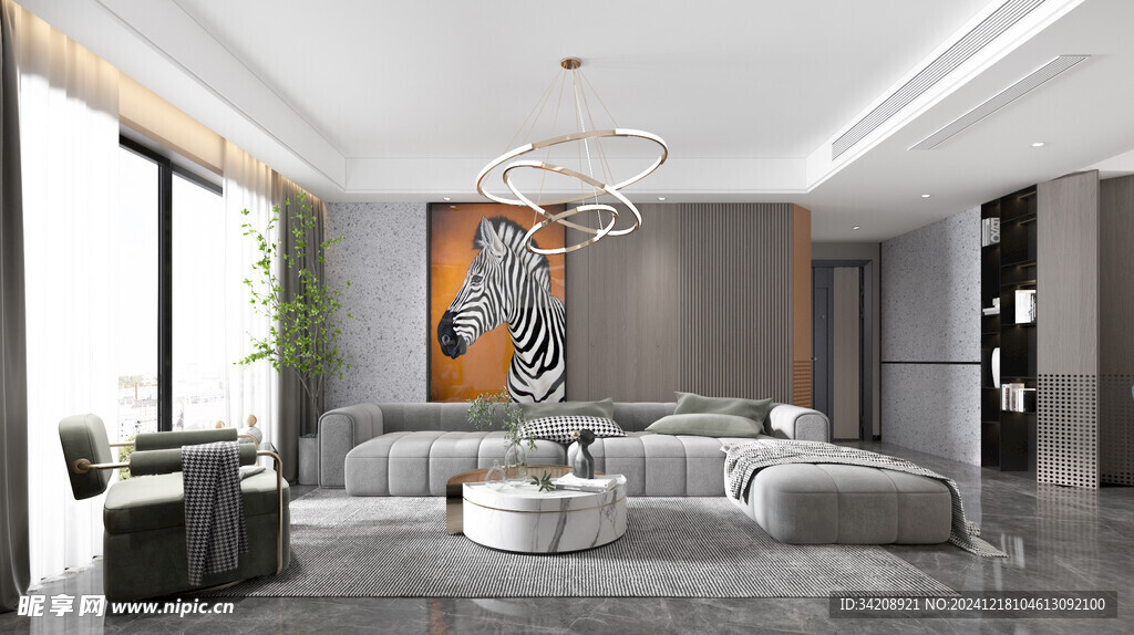 现代简约高级感新中式复古风客厅