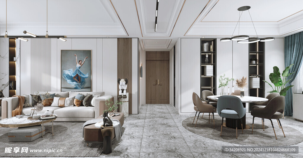 现代简约高级感新中式复古风客厅