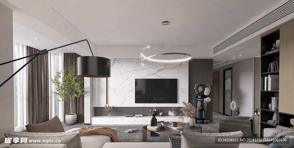 现代简约高级感新中式复古风客厅