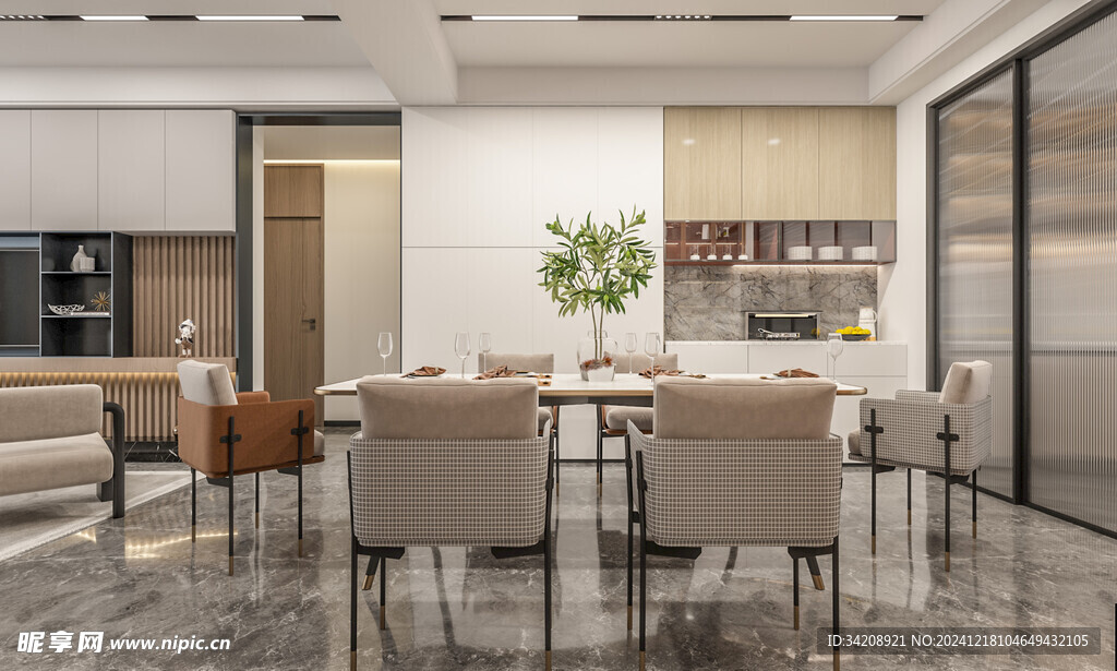 现代简约高级感新中式复古风客厅