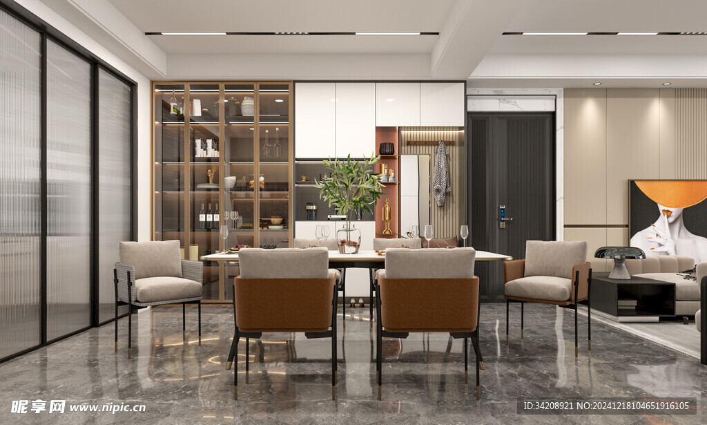 现代简约高级感新中式复古风客厅