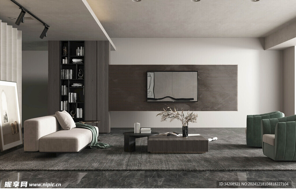 现代简约高级感新中式复古风客厅