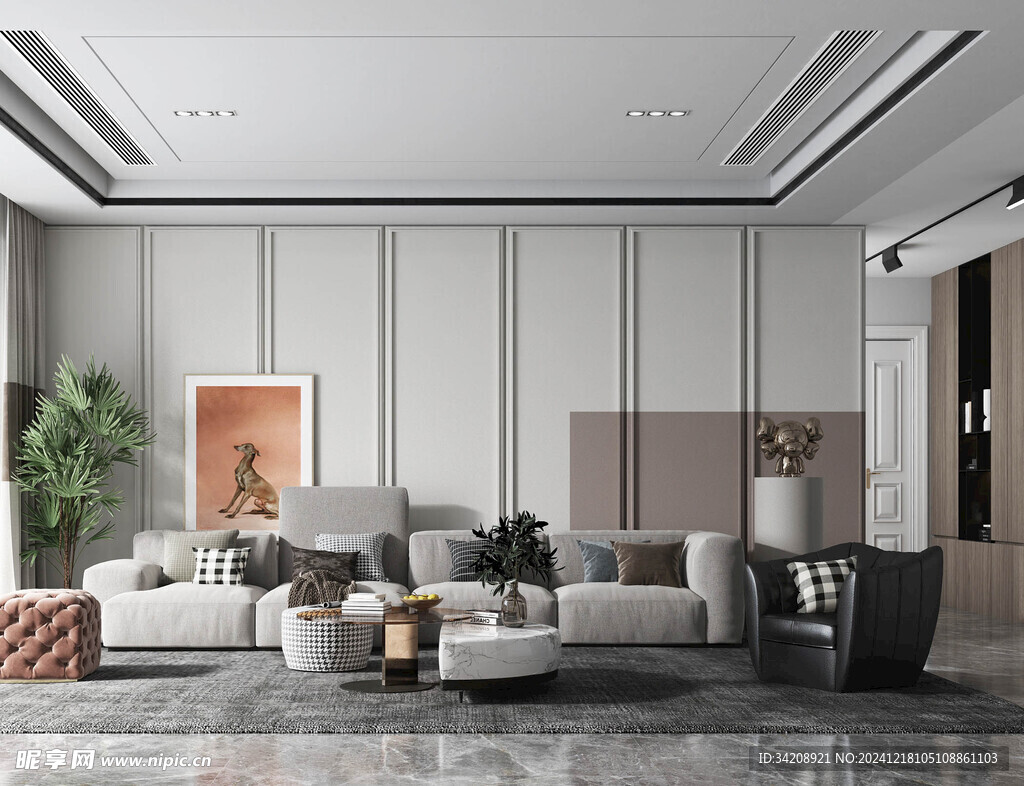 现代简约高级感新中式复古风客厅