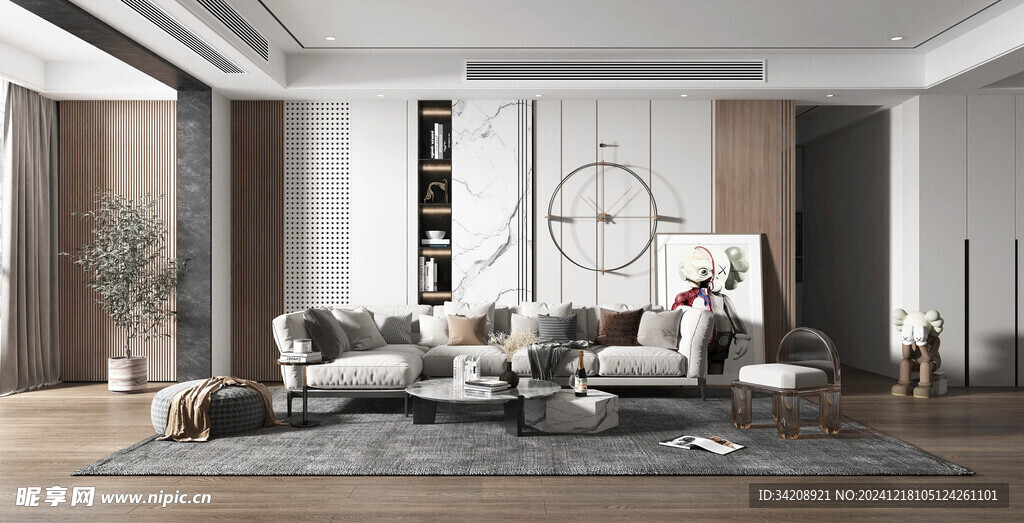 现代简约高级感新中式复古风客厅