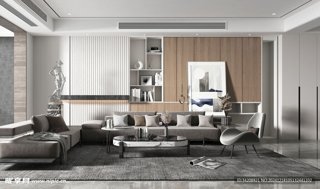 现代简约高级感新中式复古风客厅