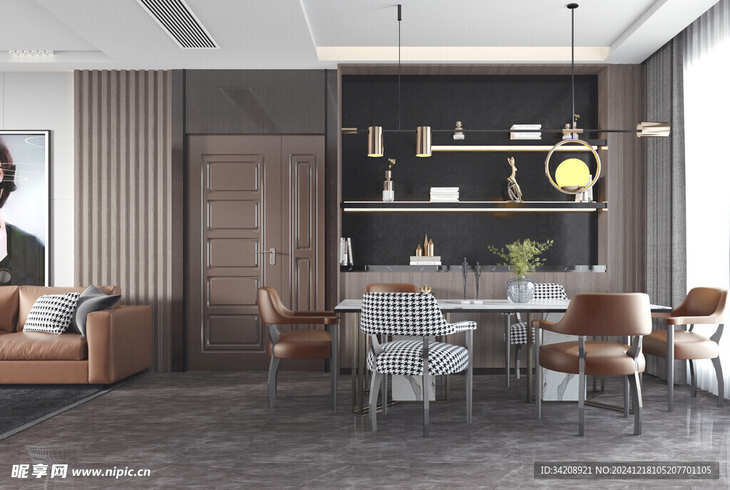 现代简约高级感新中式复古风客厅