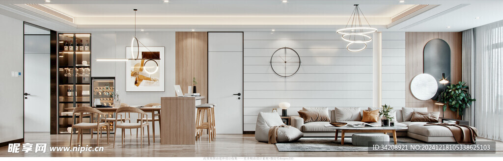 现代简约高级感新中式复古风客厅