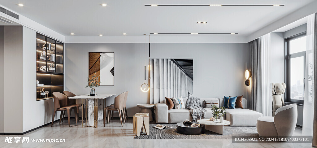 现代简约高级感新中式复古风客厅