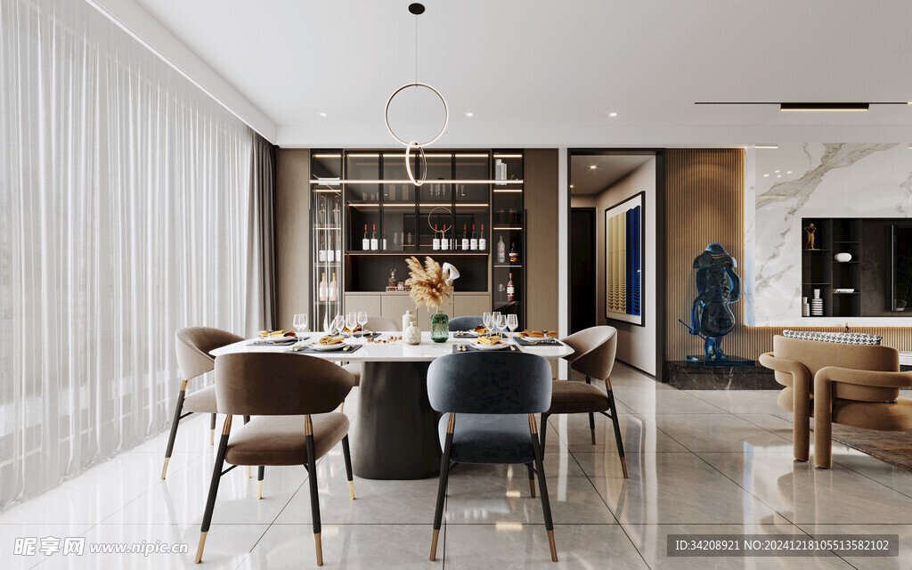 现代简约高级感新中式复古风客厅