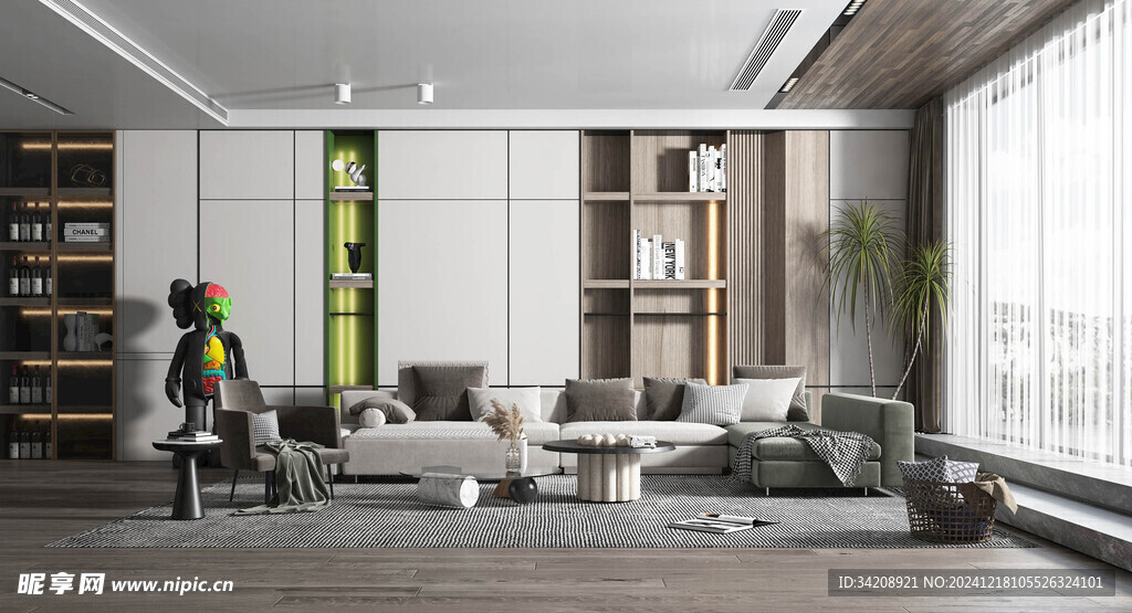 现代简约高级感新中式复古风客厅