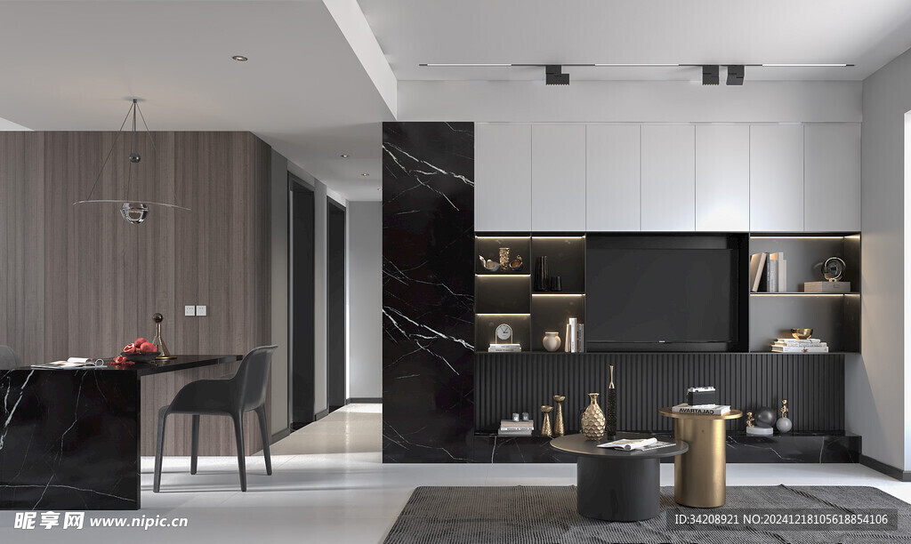 现代简约高级感新中式复古风客厅