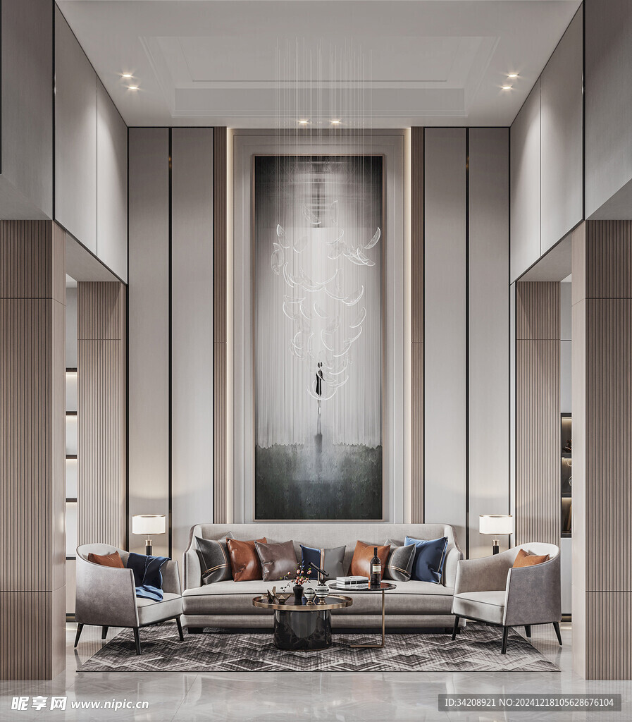 现代简约高级感新中式复古风客厅