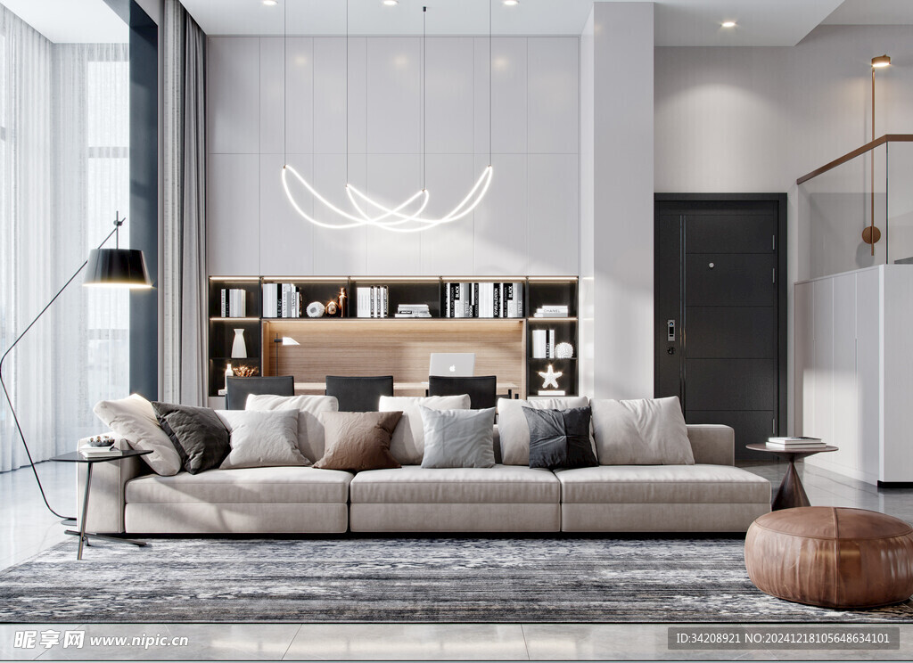 现代简约高级感新中式复古风客厅