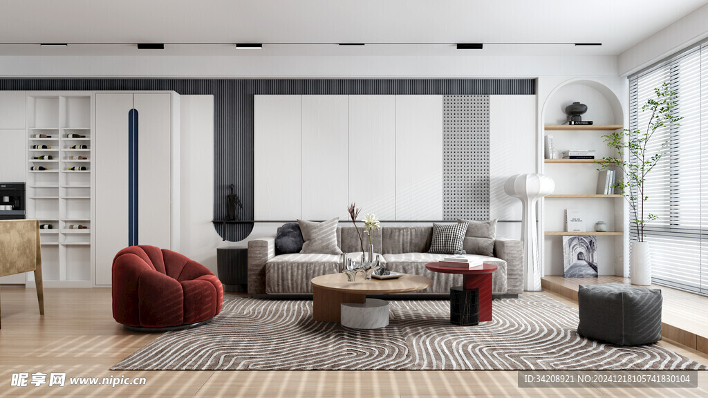 现代简约高级感新中式复古风客厅