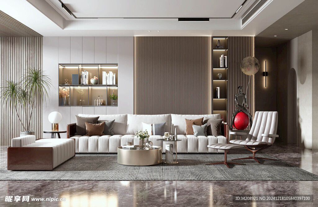 现代简约高级感新中式复古风客厅