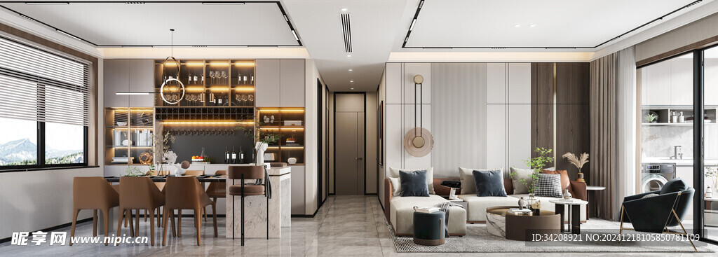 现代简约高级感新中式复古风客厅