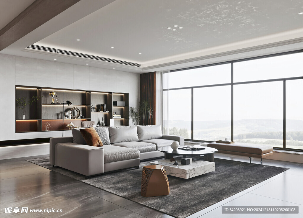 现代简约高级感新中式复古风客厅