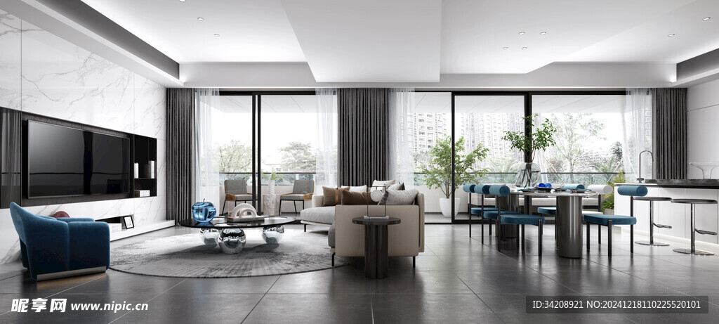 现代简约高级感新中式复古风客厅