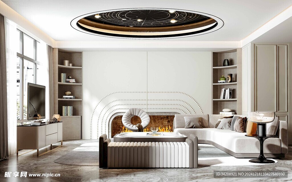 现代简约高级感新中式复古风客厅