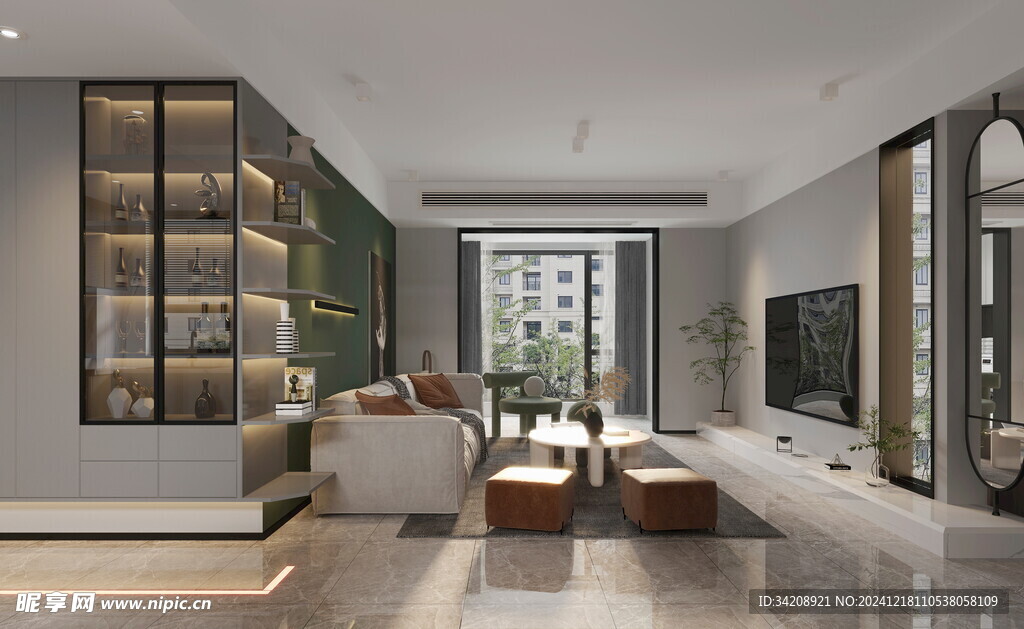 现代简约高级感新中式复古风客厅