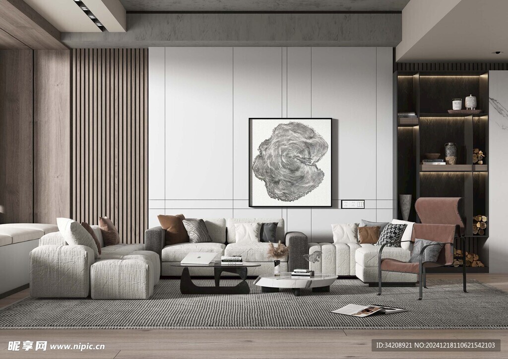 现代简约高级感新中式复古风客厅