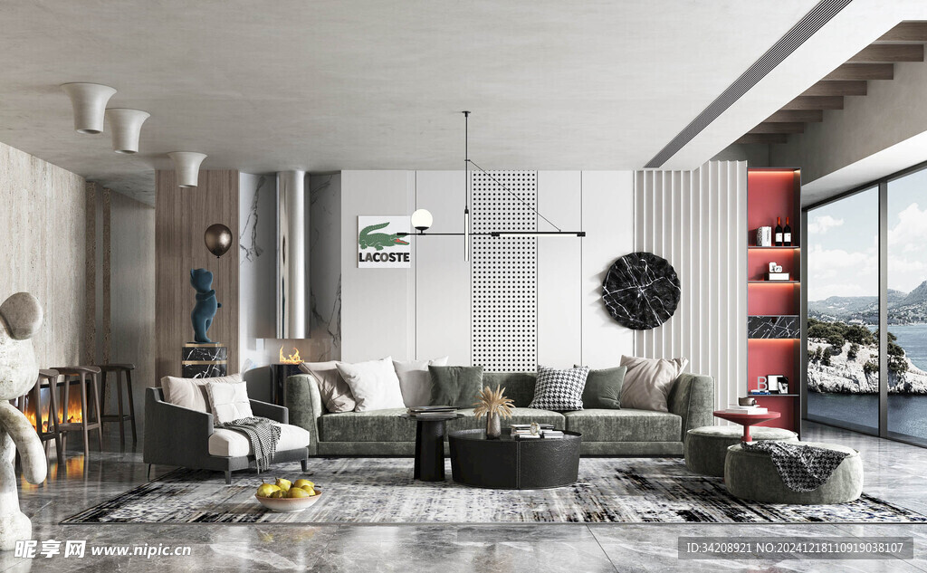 现代简约高级感新中式复古风客厅