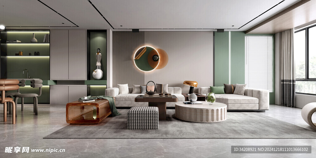 现代简约高级感新中式复古风客厅