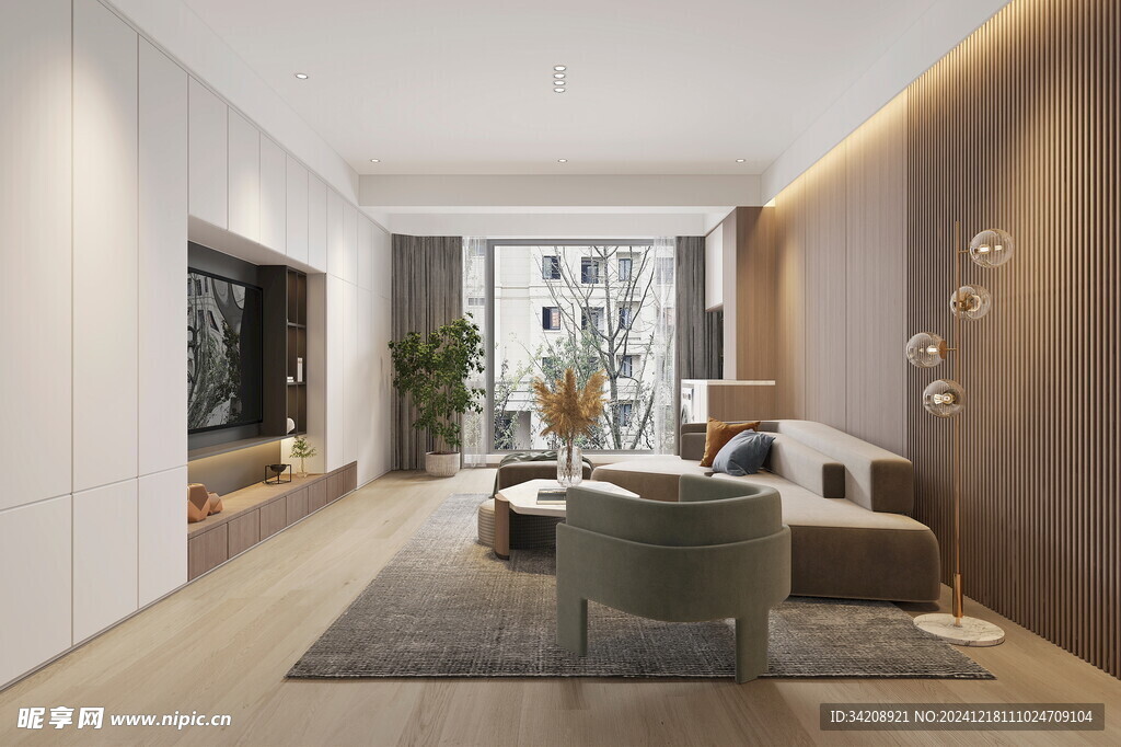 现代简约高级感新中式复古风客厅