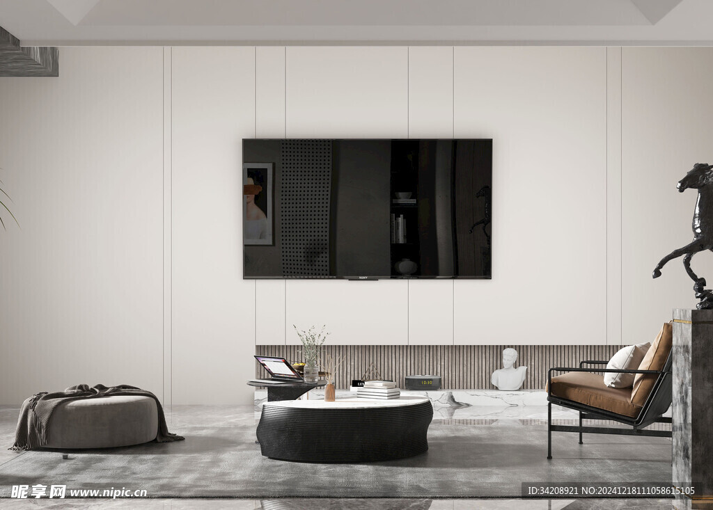 现代简约高级感新中式复古风客厅