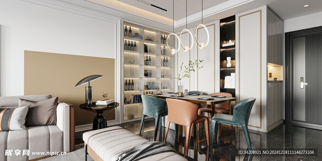 现代简约高级感新中式复古风客厅